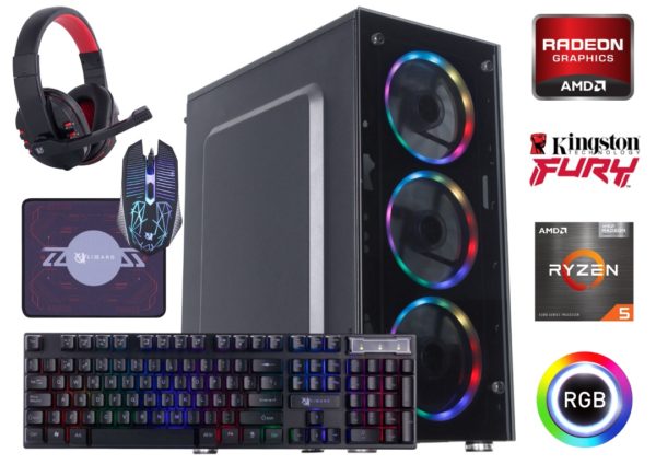 Equipo Gamer Ryzen 5 5600GT, 16GB, SSD 480GB, Gráficos Radeon